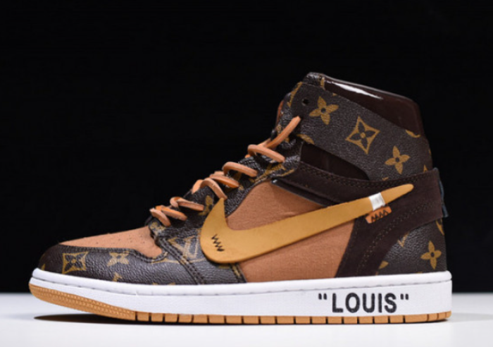 LV*OF x Air Jordan 1 Customs MENS AQ0818-202