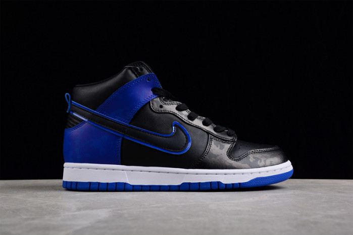 nike dunk high se camo black royal  dd3359-001